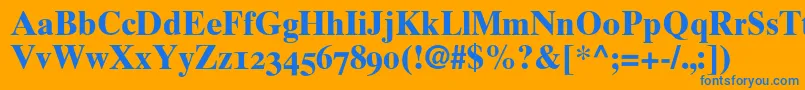 Times10BoldOldstyleFigures Font – Blue Fonts on Orange Background