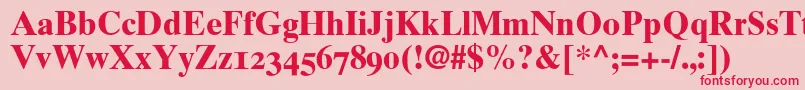 Times10BoldOldstyleFigures Font – Red Fonts on Pink Background