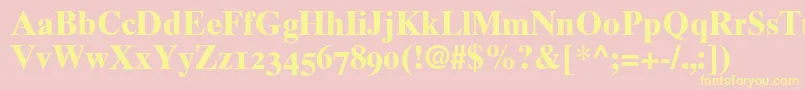 Times10BoldOldstyleFigures Font – Yellow Fonts on Pink Background