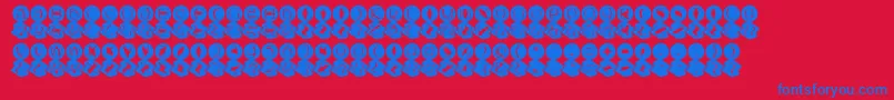 Czcionka MashyBongGossip – niebieskie czcionki na czerwonym tle