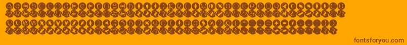 フォントMashyBongGossip – オレンジの背景に茶色のフォント
