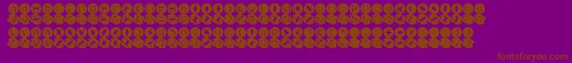 MashyBongGossip-Schriftart – Braune Schriften auf violettem Hintergrund