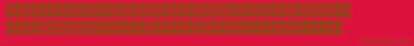 MashyBongGossip-Schriftart – Braune Schriften auf rotem Hintergrund