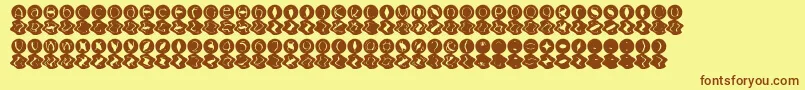 MashyBongGossip-fontti – ruskeat fontit keltaisella taustalla