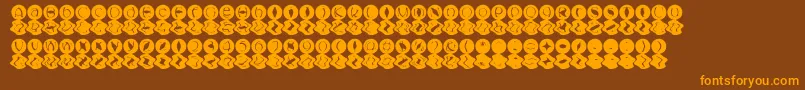 MashyBongGossip-fontti – oranssit fontit ruskealla taustalla