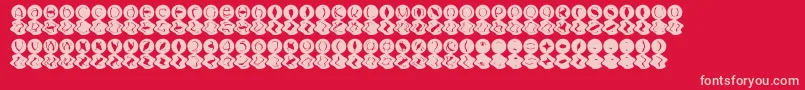 MashyBongGossip-fontti – vaaleanpunaiset fontit punaisella taustalla