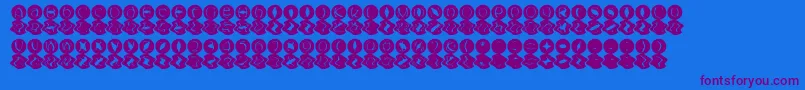 フォントMashyBongGossip – 紫色のフォント、青い背景