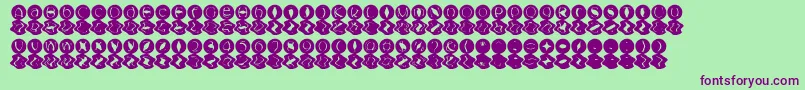 フォントMashyBongGossip – 緑の背景に紫のフォント