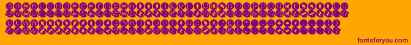 フォントMashyBongGossip – オレンジの背景に紫のフォント