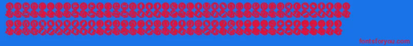 MashyBongGossip Font – Red Fonts on Blue Background