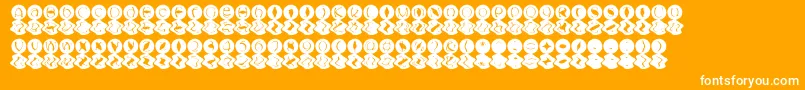 Czcionka MashyBongGossip – białe czcionki na pomarańczowym tle