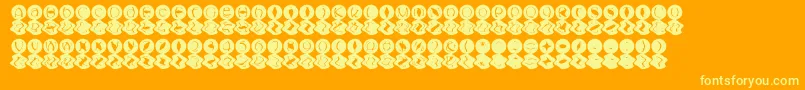 Fonte MashyBongGossip – fontes amarelas em um fundo laranja