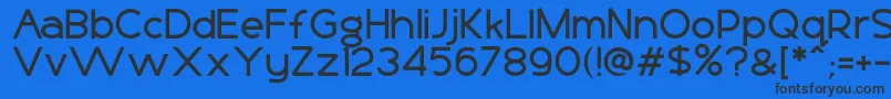 フォントBasico1 – 黒い文字の青い背景