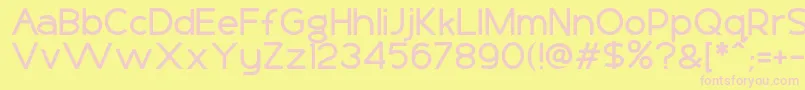 Basico1 Font – Pink Fonts on Yellow Background