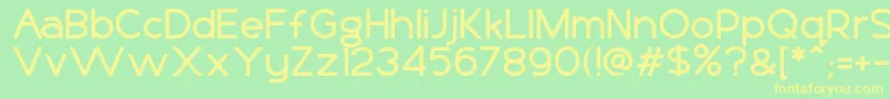 Basico1 Font – Yellow Fonts on Green Background