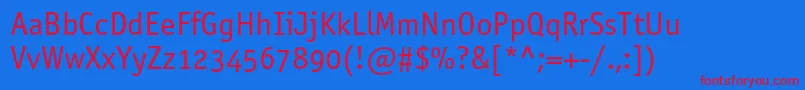 Officinasansbookosc Font – Red Fonts on Blue Background
