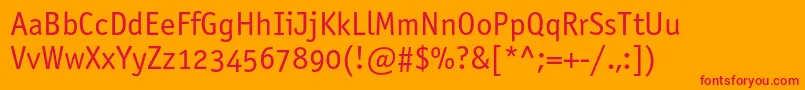 Officinasansbookosc Font – Red Fonts on Orange Background
