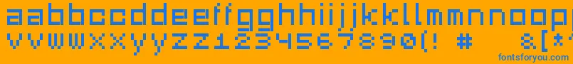 Squaredance03 Font – Blue Fonts on Orange Background