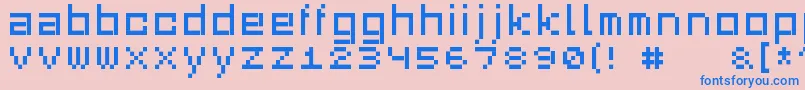 Squaredance03 Font – Blue Fonts on Pink Background