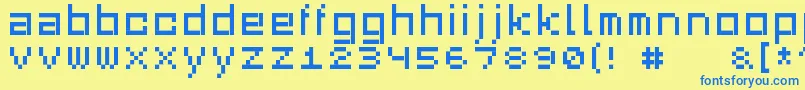 Squaredance03 Font – Blue Fonts on Yellow Background
