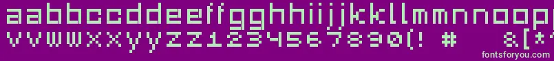 Squaredance03 Font – Green Fonts on Purple Background