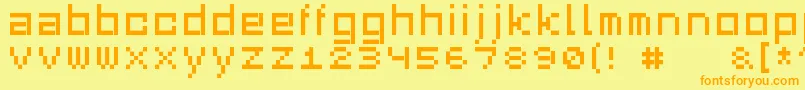 Squaredance03 Font – Orange Fonts on Yellow Background