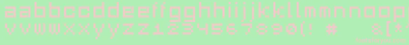 Squaredance03-fontti – vaaleanpunaiset fontit vihreällä taustalla