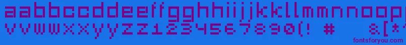 Squaredance03 Font – Purple Fonts on Blue Background