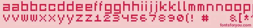 Squaredance03 Font – Red Fonts on Pink Background