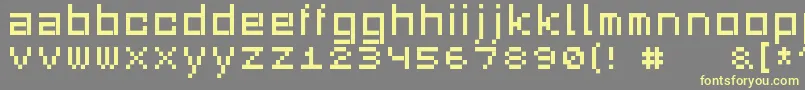 Squaredance03-fontti – keltaiset fontit harmaalla taustalla