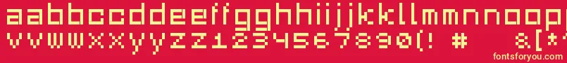 Squaredance03 Font – Yellow Fonts on Red Background