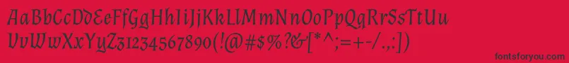 AlmendraItalic Font – Black Fonts on Red Background