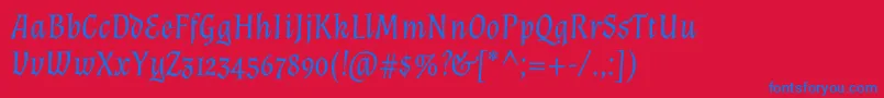 AlmendraItalic Font – Blue Fonts on Red Background