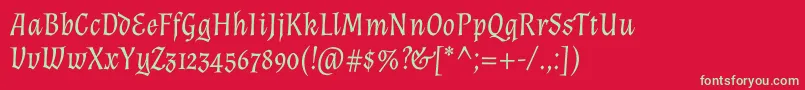 AlmendraItalic Font – Green Fonts on Red Background