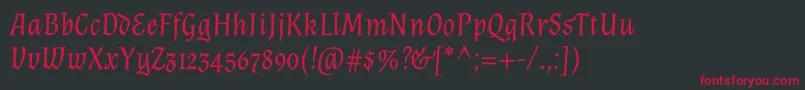 AlmendraItalic Font – Red Fonts on Black Background
