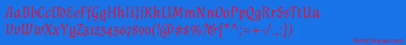AlmendraItalic-fontti – punaiset fontit sinisellä taustalla