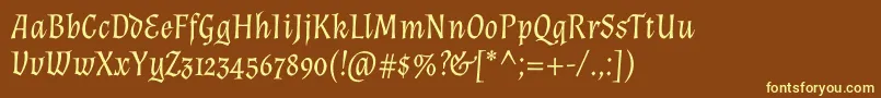 Шрифт AlmendraItalic – жёлтые шрифты на коричневом фоне