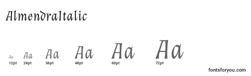 AlmendraItalic Font Sizes