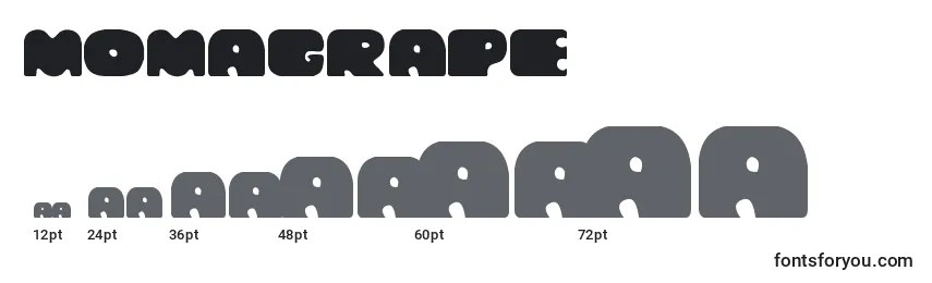 Размеры шрифта Momagrape