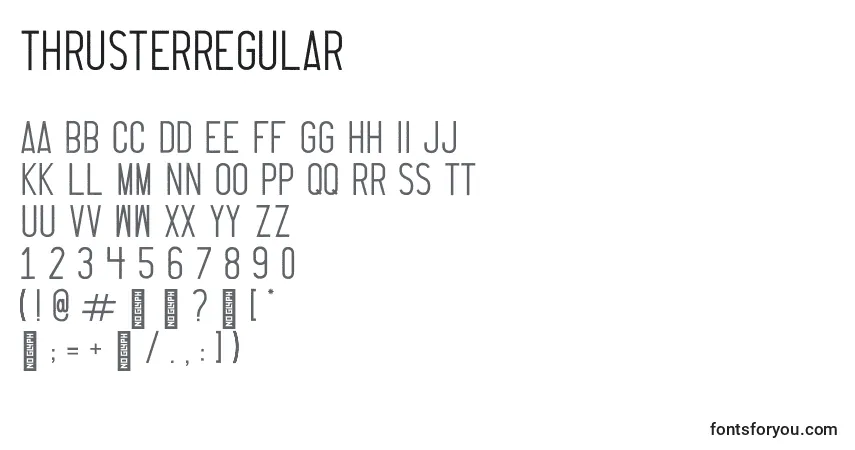 ThrusterRegular font – alphabet, numbers, special characters