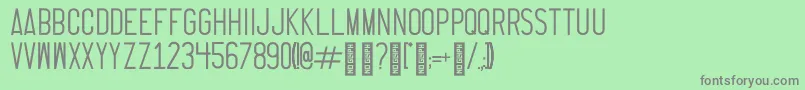 フォントThrusterRegular – 緑の背景に灰色の文字