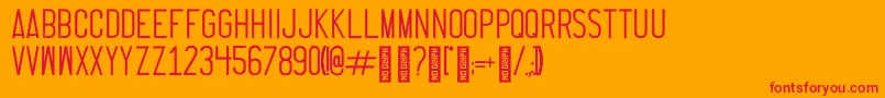ThrusterRegular Font – Red Fonts on Orange Background