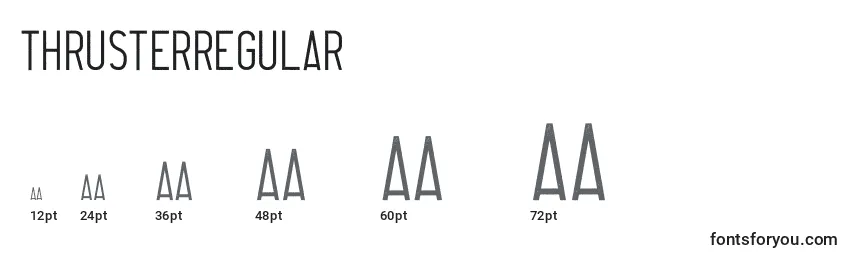 ThrusterRegular font sizes
