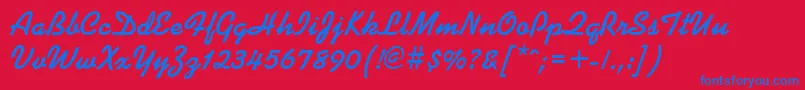 KoffeeBold Font – Blue Fonts on Red Background