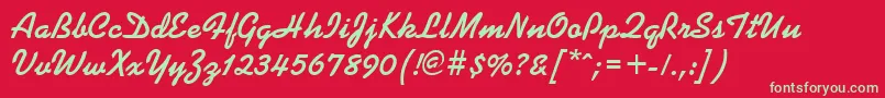 KoffeeBold Font – Green Fonts on Red Background