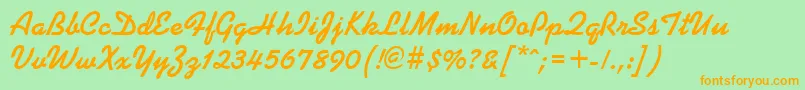 KoffeeBold Font – Orange Fonts on Green Background