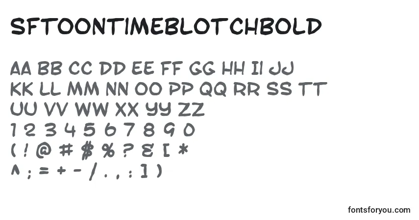 Czcionka SfToontimeBlotchBold – alfabet, cyfry, specjalne znaki