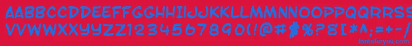 SfToontimeBlotchBold Font – Blue Fonts on Red Background