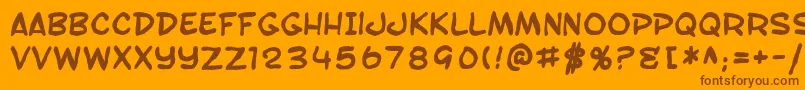 SfToontimeBlotchBold-Schriftart – Braune Schriften auf orangefarbenem Hintergrund