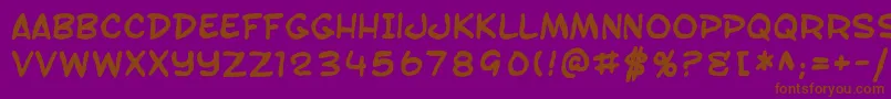 SfToontimeBlotchBold Font – Brown Fonts on Purple Background